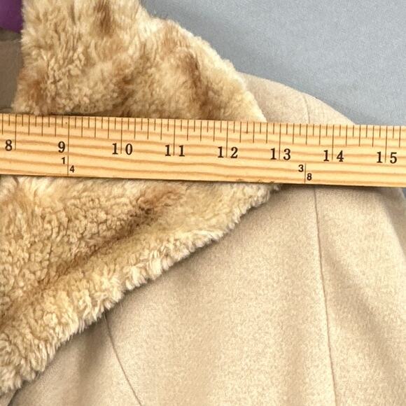 VTG 60s Swing Coat M/L Union Fur Wool Boho 70s Y2K Glam Cream Event Old Money US - Picture 7 of 16